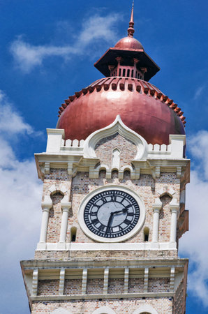 The clock on the Sultan Abdul Samad Building in Kuala