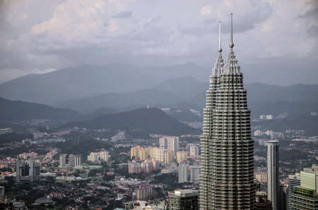 KUALA LUMPUR, MALAYSIA - 18TH MAY 2013; Kuala Lumpur and its surrounding urban areas form the most economically growing region in Malaysia. Its modern skyline is dominated by Petronas Twin Towers.のeditorial素材