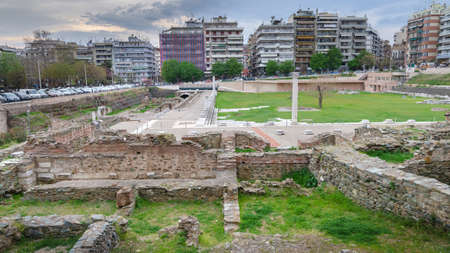 THESSALONIKI, GREECE - March 26, 2017: Typical street in city of Thessaloniki, Central Macedonia, Greeceのeditorial素材