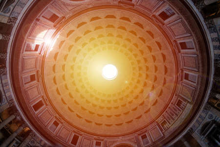 The dome of the Pantheon. Inside view. Rome, Italyのeditorial素材
