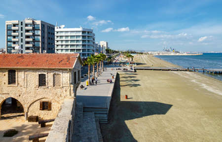 March 2017, Cyprus, Larnaca: Larnaca Quay on a sunny day, March 20, 2017.のeditorial素材