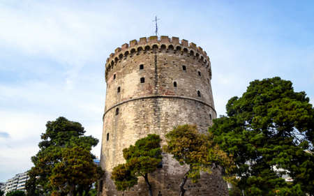 The white tower at Thessaloniki city in Greeceのeditorial素材