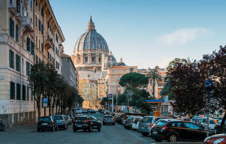 Rome, Italy. March 31, 2019: View of Vatican dome of Papal Basilica of St Peter in Vatican cityのeditorial素材
