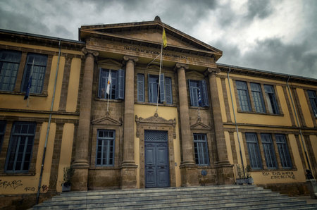 Nicosia, Cyprus - March 27 2017: Historical school of Faneromeni at the Faneromeni square in the old...