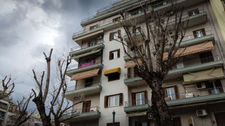 THESSALONIKI, GREECE - March 26, 2017: Typical street in city of Thessaloniki, Central Macedonia, Greeceのeditorial素材
