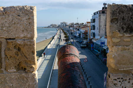 March 2017, Cyprus, Larnaca: Larnaca Quay on a sunny day, March 20, 2017.のeditorial素材