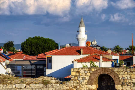 Sigacik, Turkey - June 20, 2017: Sigacik city view from castle. Sigacik is small historical village in Izmir.のeditorial素材