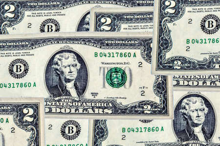 A pattern from Two american dollar banknotes. Financial conceptの写真素材