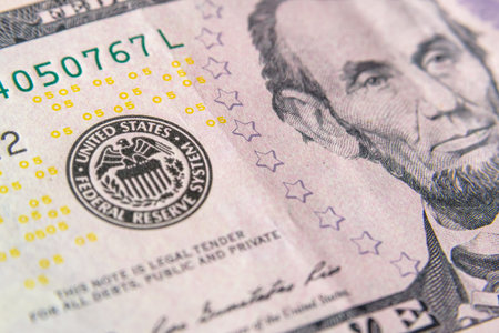 Symbol (Stamp) of Federal reserve system of USA on dollar. Finance system conceptの写真素材