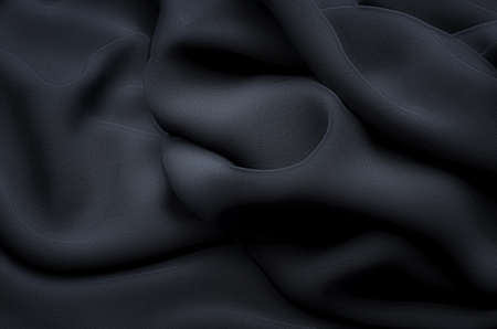 Texture, background, pattern. Texture of light black silk or cotton or wool fabric. Beautiful pattern of fabric.の写真素材