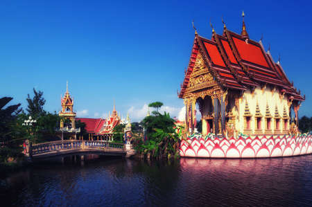 Wat Plai Laem temple with 18 hands God statue (Guanyin), Koh Samui, Surat Thani, Thailand.の写真素材