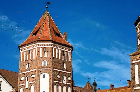 Mir, Belarus. Scenic View Of Mir Castle Complex. Architectural Ensemble Of Feudalism, Ancient...