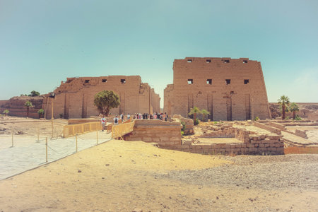 Ancient ruins of the Karnak Temple in Luxor (Thebes), Egypt. The largest temple complex of antiquity...