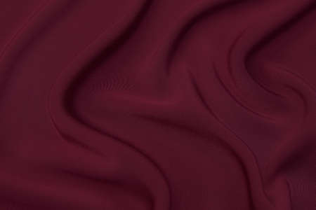 Close-up texture of natural red or pink fabric or cloth in same color. Fabric texture of natural cotton, silk or wool, or linen textile material. Red and pink canvas background.の写真素材