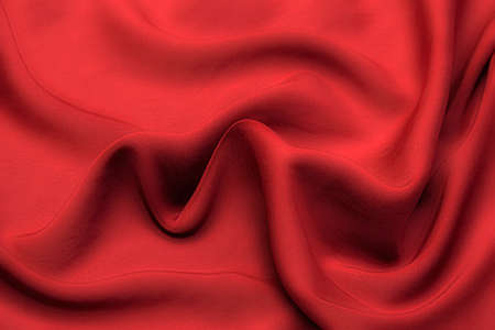 Close-up texture of natural red or pink fabric or cloth in same color. Fabric texture of natural cotton, silk or wool, or linen textile material. Red and pink canvas background.の写真素材