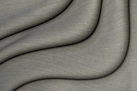Dark gray unprinted suiting cotton fabric from above