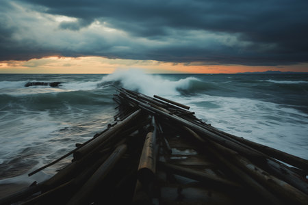 Seascape storm sea ultra realistic hd imageの素材