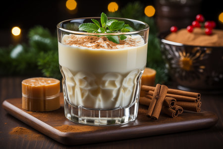 Healthy eggnog bar. Diet food conceptの素材