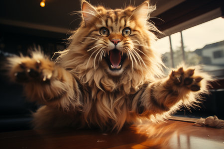 Portrait image of a kitty Maine Coon catの素材