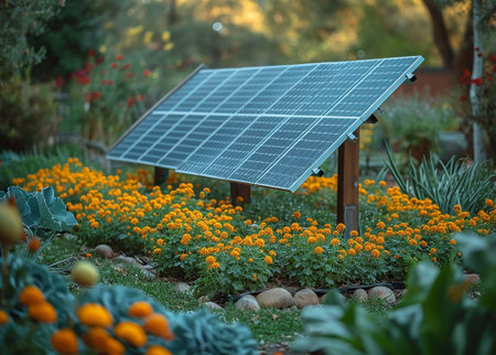 Miniature solar panel like a smartphone. Solar panel that produces power from both sides by exposing the front and rear of the solar cellsの素材