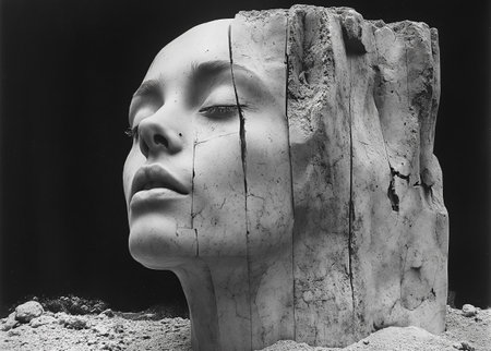 Thinking head. The art concept of the formation of thoughts in the head and the work of human thinking.の素材