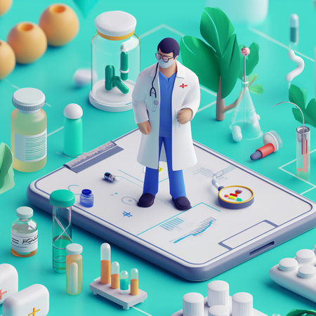National doctors day conceptual isometric illustration imageの素材