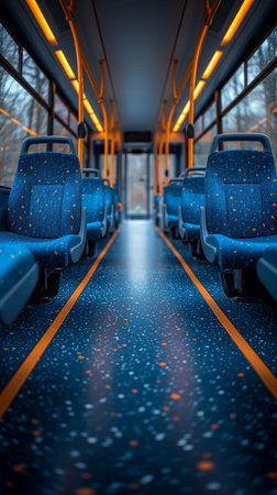 An empty public transport interiorの素材