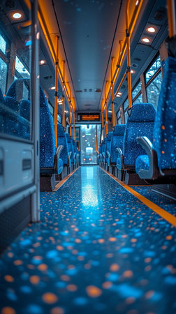 An empty public transport interiorの素材