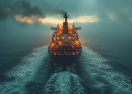 An image of cargo transportation by seaの素材