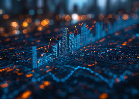 Conceptual image of the development of blockchain, artificial intelligence and cryptographyの素材