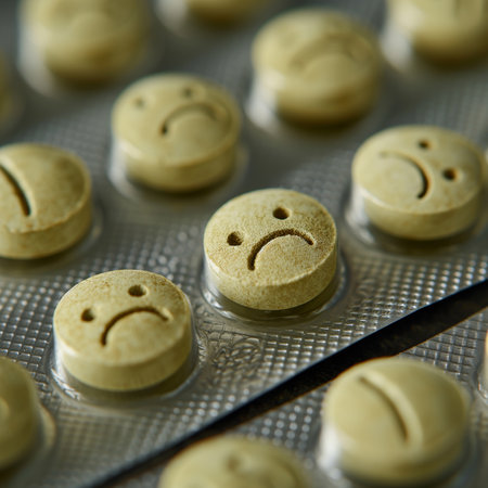 A pill tab packaging, the pills are smile faceの素材