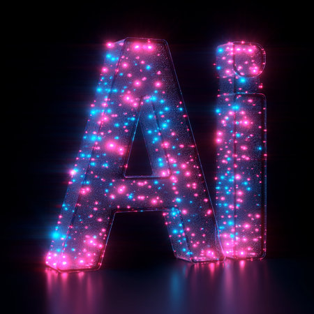 modern creative text letter "Ai" holographic effectの素材