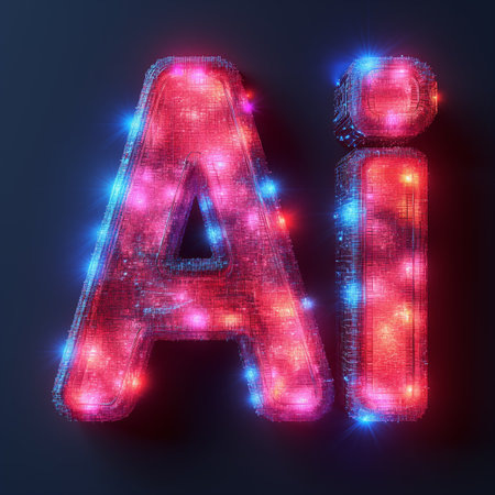 modern creative text letter "Ai" holographic effectの素材