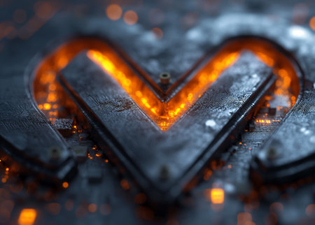 Close up shot of the letter W on a metal surface. Shallow depth of field.の素材
