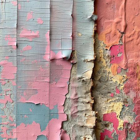 Peeling paint on an old wall. Abstract background for design.の素材