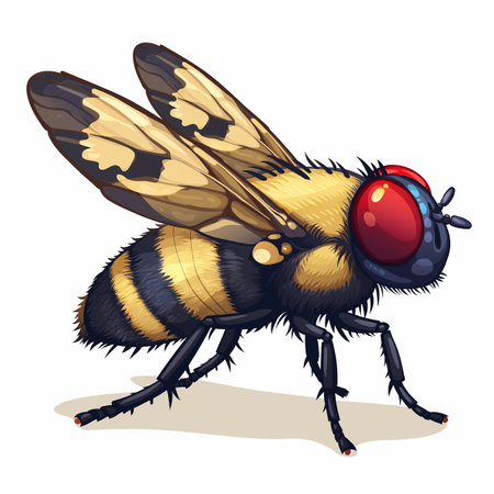 Illustration of a meme fly on grunge background with space for textの素材