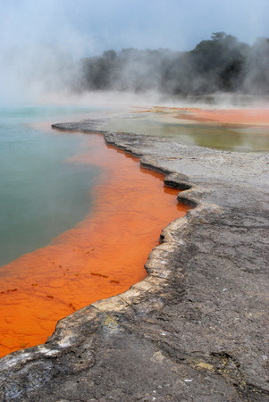 Thermal pools at Wai-O-Tapu, New Zealandの写真素材