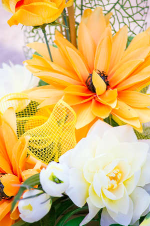 Bouquet made of different colorful flowers の写真素材