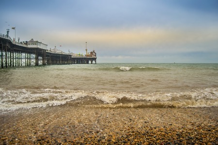 Pier in Brighton, south England during sunset.の写真素材