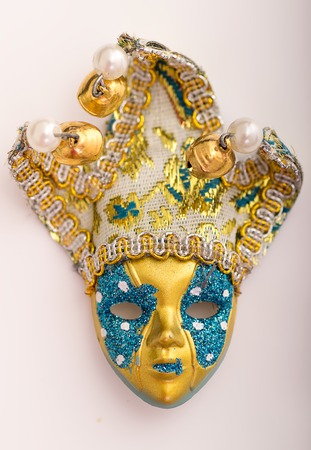 Traditional Venetian mask on a white background.の写真素材