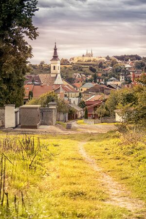 Typicall small village scenery in north Slovakiaの写真素材