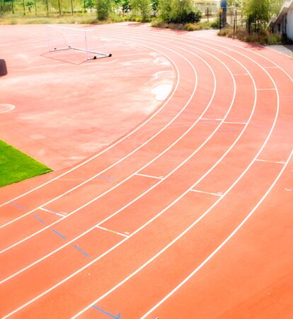 Empty  style running track for athleticsの写真素材
