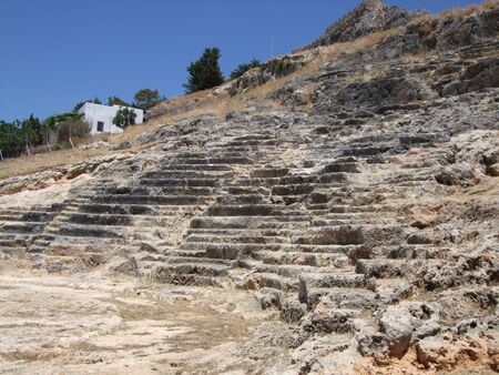 Roman amphitheatre in Lindos, Rhodes, Greekの写真素材
