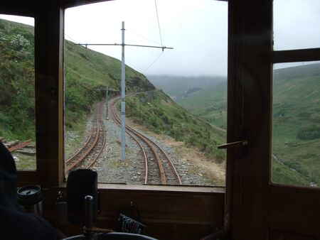 View from tram on Snaefell Mountain, Isle of Manの写真素材