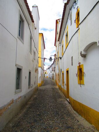 Old street in Evora, Portugalの写真素材