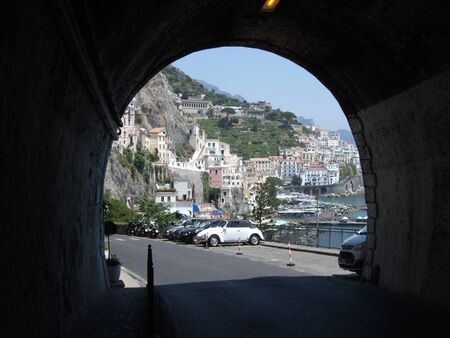 Road tunnel in Amalfi, Italyの写真素材