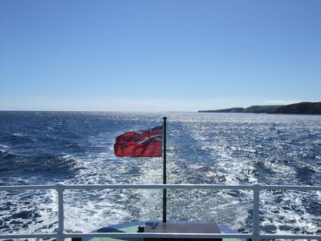 View of a ferry's wash from the rear. Isle of Man, UKの写真素材
