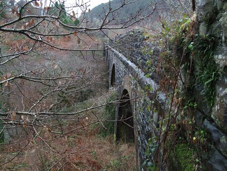 Old abandoned railway viaduct. Wales, UKの写真素材