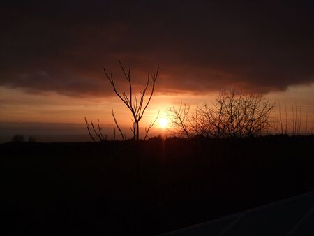 Sunset over the Bristol Channelの写真素材