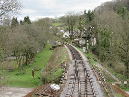Heritage railway line, Buckfastleigh, Devonの写真素材